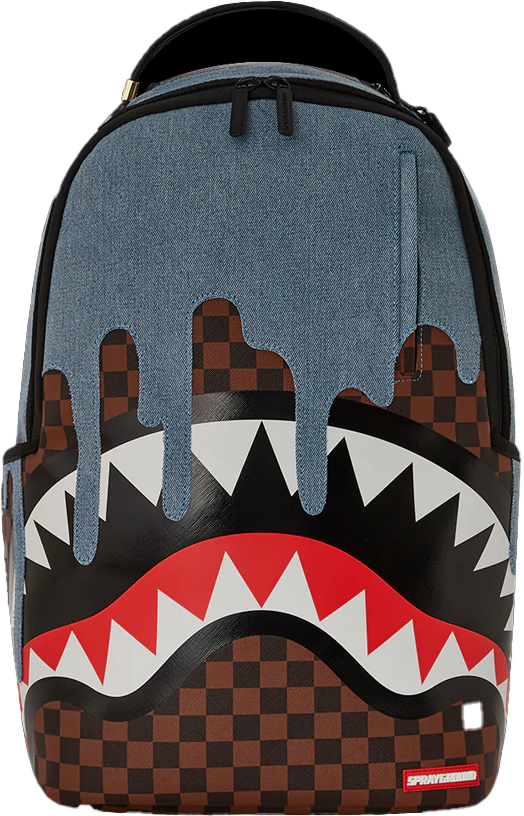 Sprayground Sharks Denim Drip DLXSV Backpack