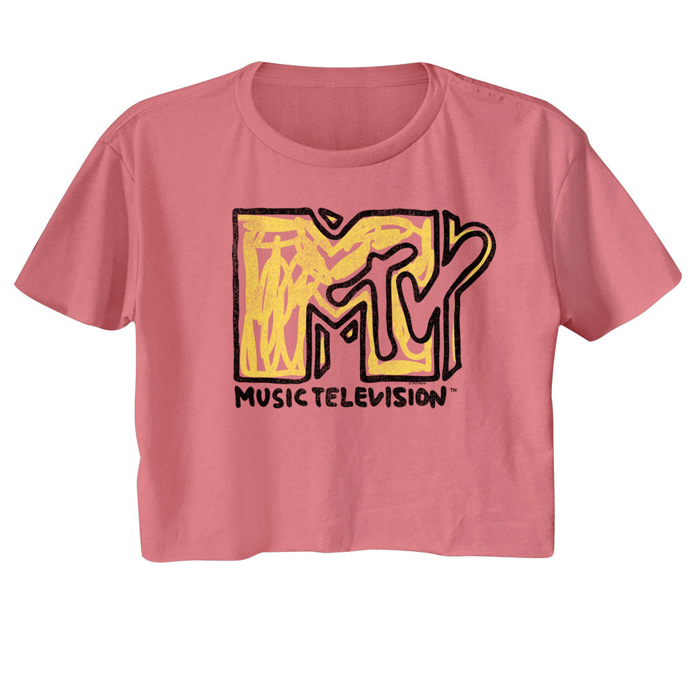 Women's MTV Scribble Logo Crop Tee