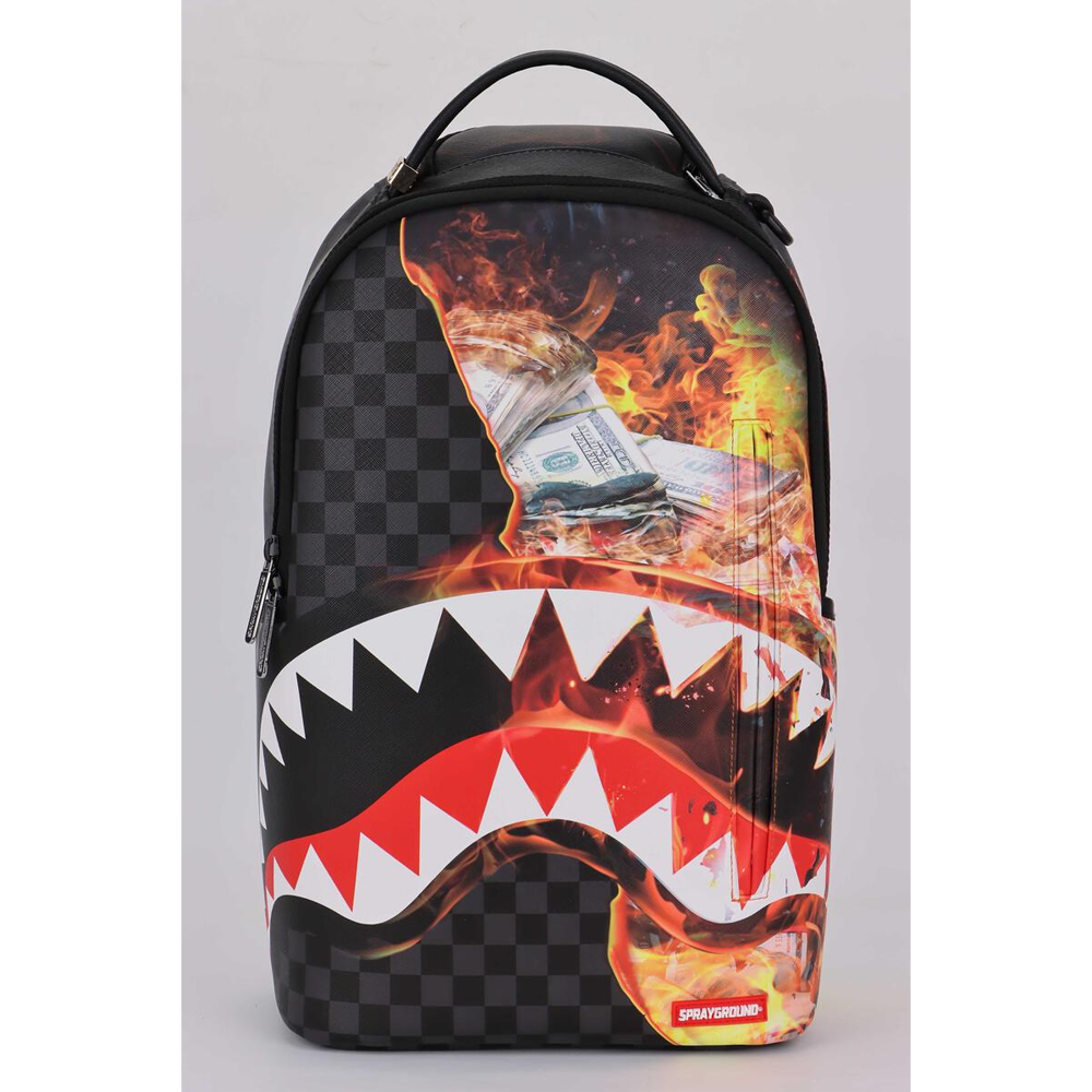 Sprayground Shark Fire Check DLXSV Backpack