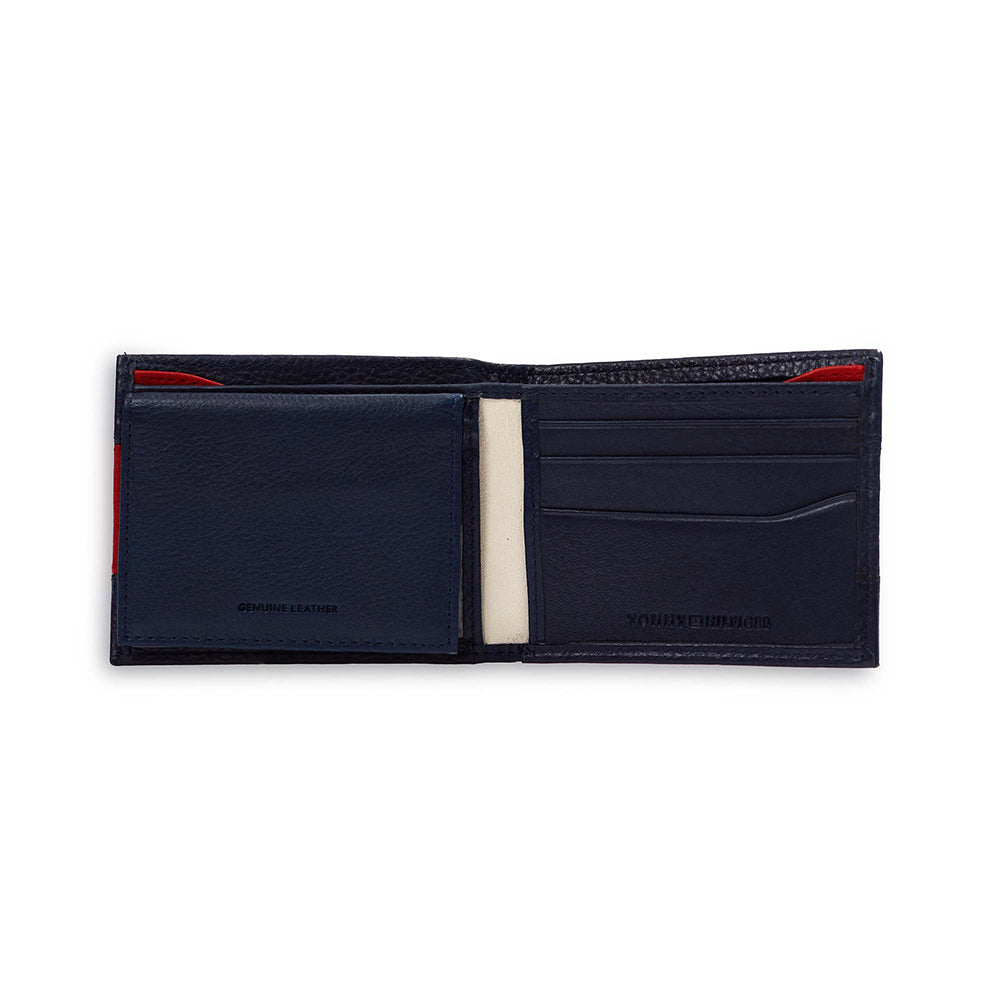 Tommy Hilfiger Men's Leather Wallet RFID Bifold 31TL220109 Red White Blue