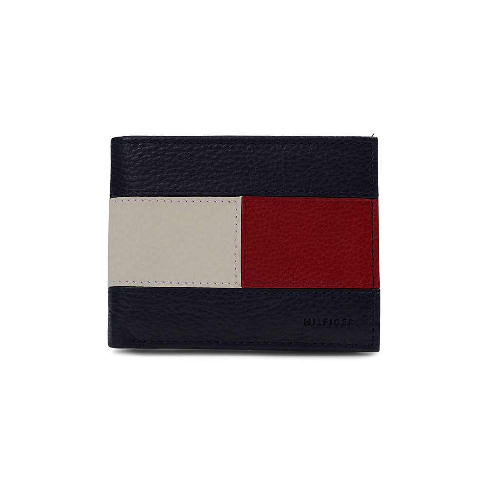 Tommy Hilfiger Men's Leather Wallet RFID Bifold 31TL220109 Red White Blue