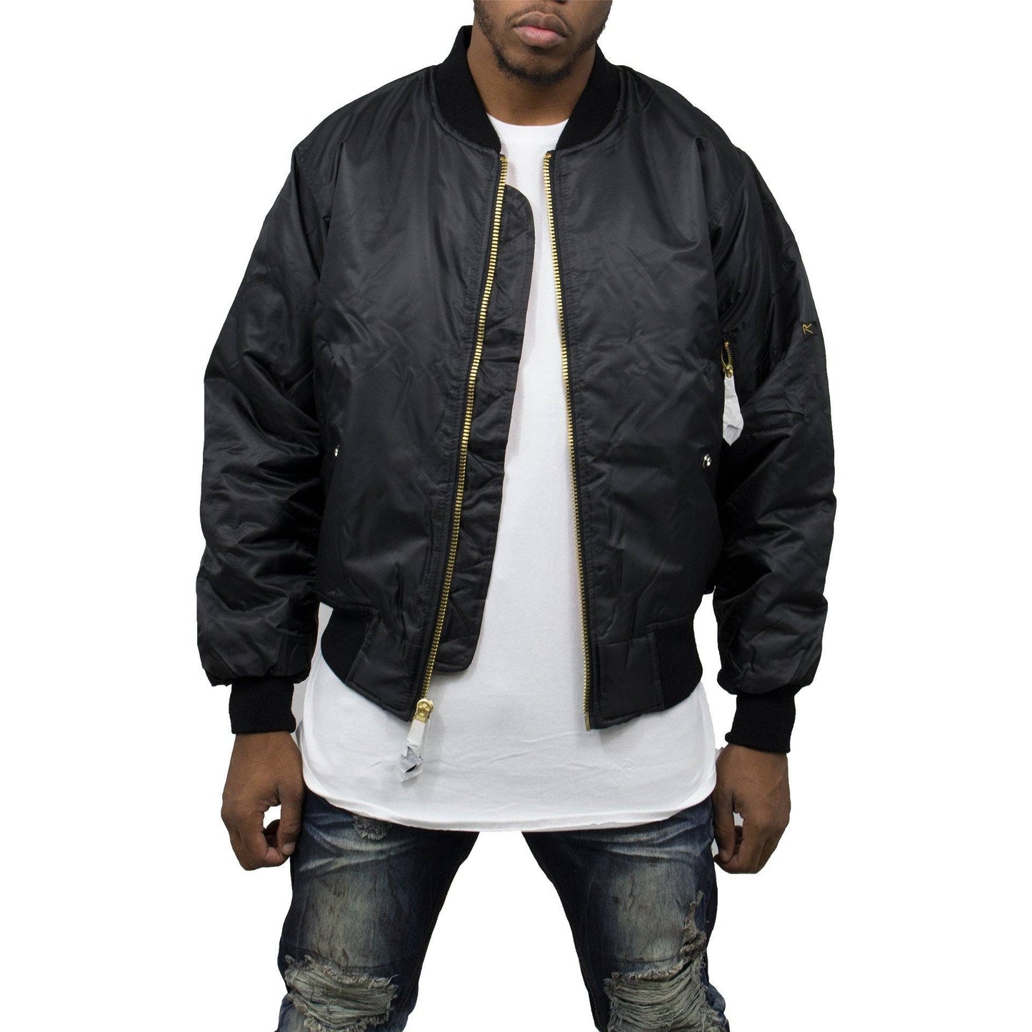 Rothco MA-1 Bomber Flight Jacket Black  Rothco - URBAN2K